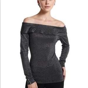 NWOT Sparkly White House Black Market Top
